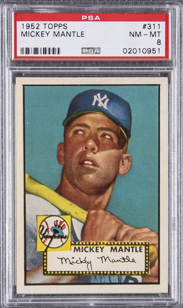 1952 Topps #311 Mickey Mantle Rookie Card – PSA NM-MT 8 – One of the Finest PSA NM-MT 8 Examples in the Hobby!