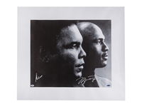 Michael Jordan & Muhammad Ali Dual Signed 32 x 28" Canvas Print (PSA/DNA, UDA)