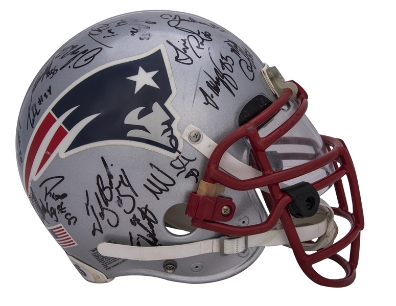 patriots team signed helmet