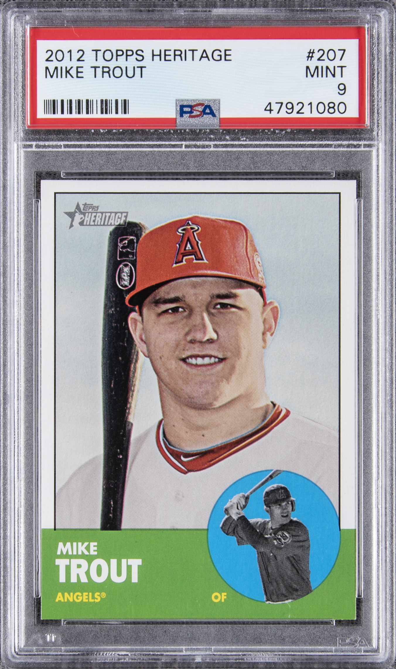 Lot Detail 2012 Topps Heritage 207 Mike Trout Rookie Card PSA MINT 9