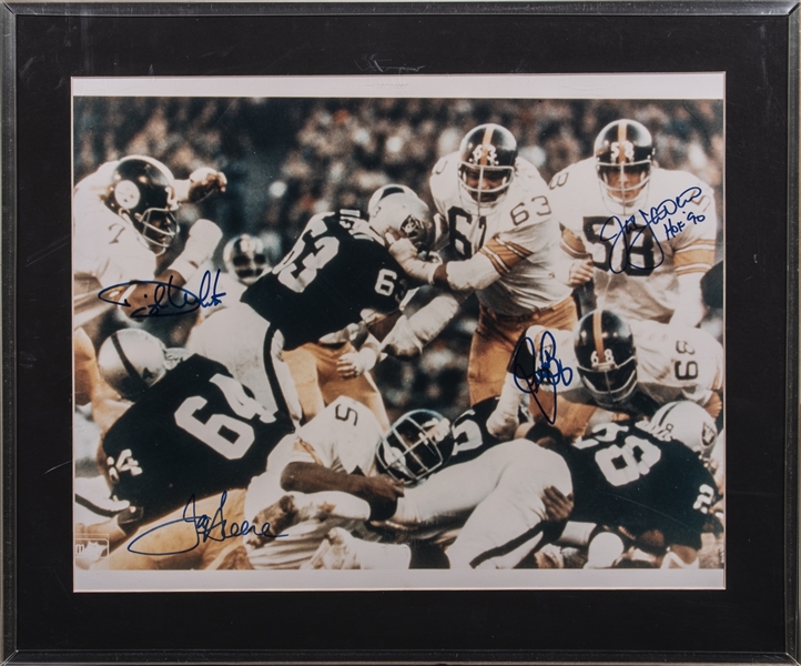 Lot Detail - Lot of (3) Signed Historic Defensive Line 20x24