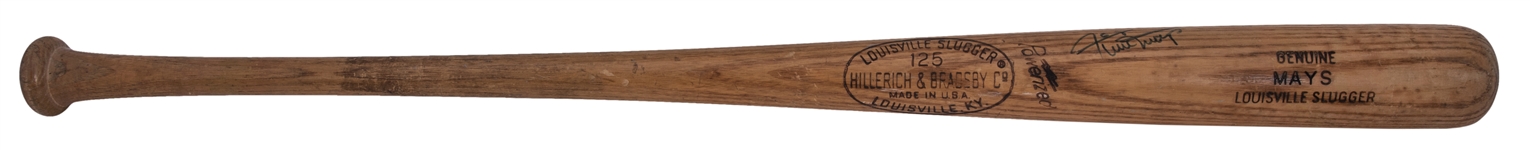 1965-68 Willie Mays Game Used & Signed Hillerich & Bradsby Model S2 Bat (PSA/DNA 8 & Beckett) 