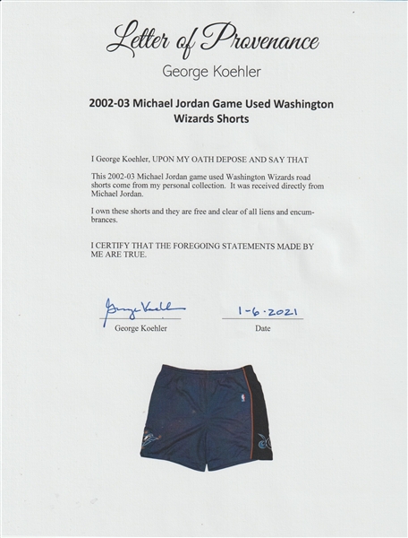 Michael Jordan Game-Used 2002-03 Wizards Jersey (Grey Flannel LOA