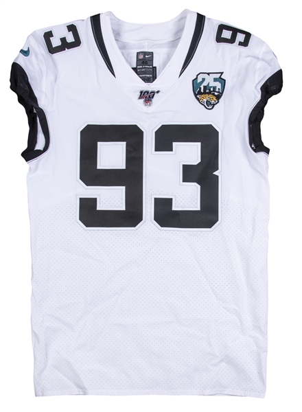 G Pence uitglijden Lot Detail - 2019 Calais Campbell Game Issued Jacksonville Jaguars #93 Road  Jersey (Mears)