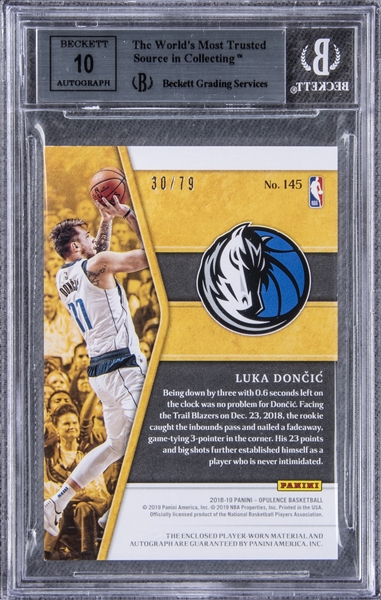 Auction Prices Realized Basketball Cards 2018 Panini Donruss Rookie Jerseys  Luka Doncic