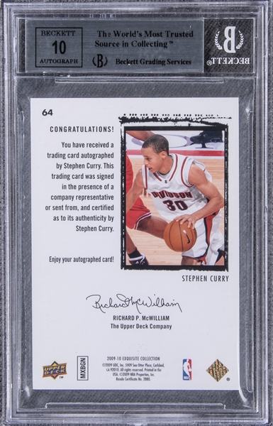 Sell or Auction Your 2009-10 UD Exquisite Collection #64 Stephen Curry