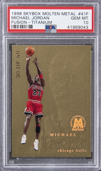 1998-99 Skybox Molten Metal Fusion Titanium #41F Michael Jordan (#30/40) – PSA GEM MT 10