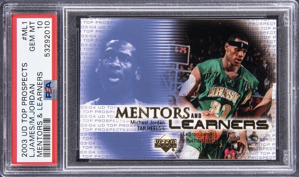 2003-04 UD Mentors and Learners #ML1 LeBron James/Michael Jordan Rookie Card - PSA GEM MT 10