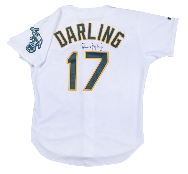 Lot Detail - 1995 Ron Darling Game Used & Twice Signed Oakland Athletics  Home Jersey (Beckett & Athletics LOA)