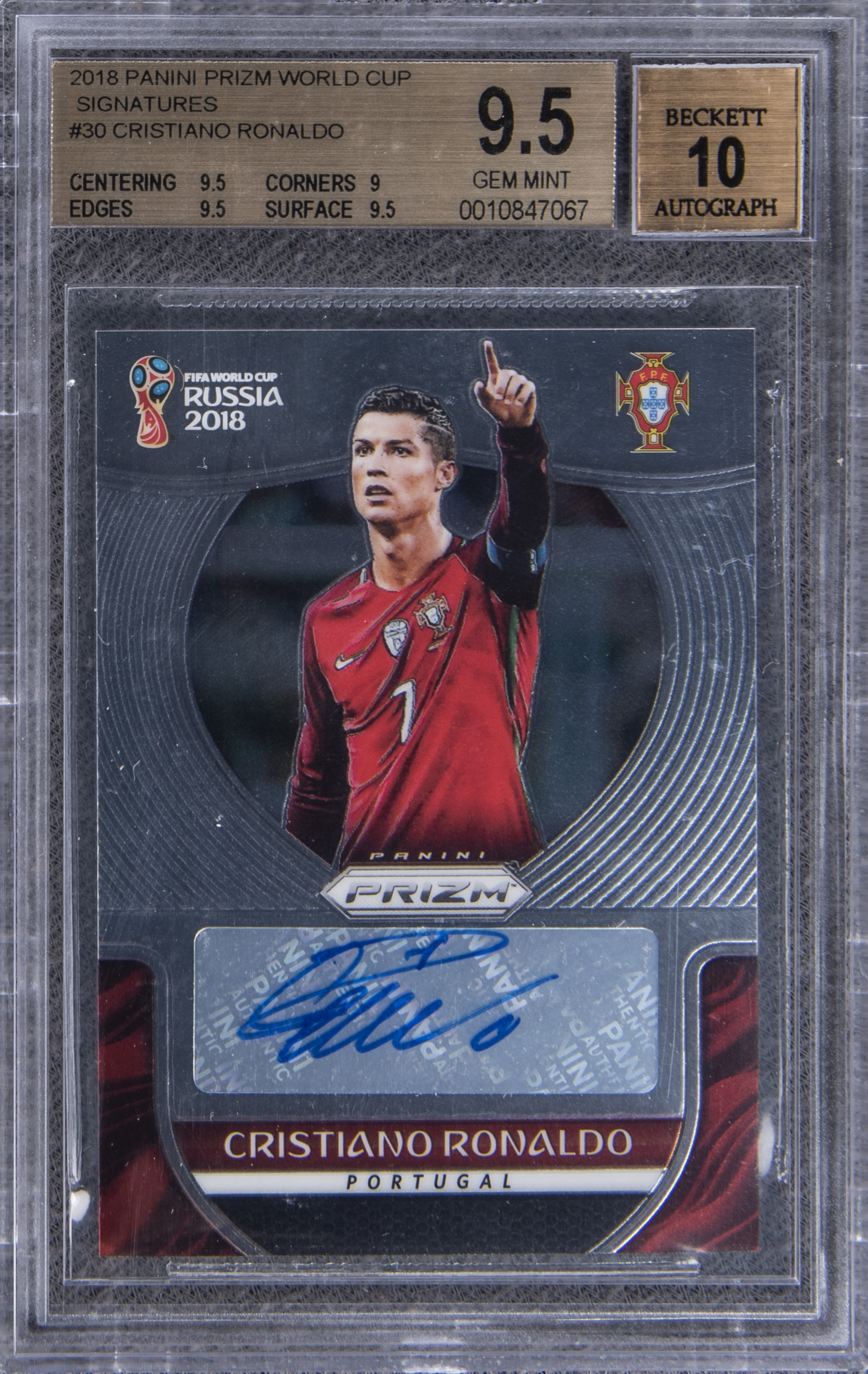 Lot Detail - 2018 Panini Prizm World Cup Signatures #30 Cristiano