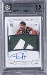 2013/14 "National Treasures" #130 Giannis Antetokounmpo Signed Patch Rookie Card (#53/99) – BGS NM-MT+ 8.5/BGS 10 