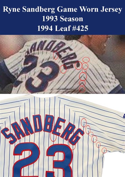 Ryne Sandberg Signed Chicago Cubs Jersey. Baseball Collectibles, Lot  #42093