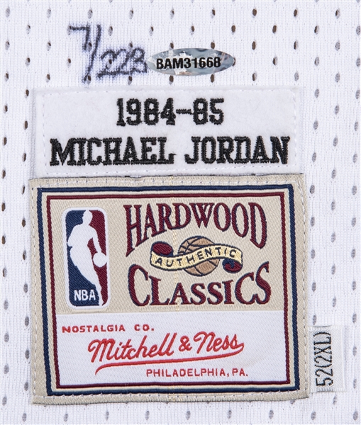 Upper Deck Michael Jordan Chicago Bulls Autographed 1984-1985 Red Mitchell  & Ness Hardwood Classics Rookie Jersey