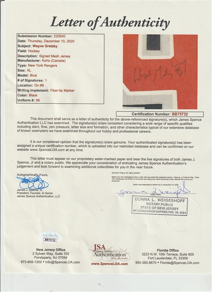 Sold at Auction: WAYNE GRETZKY SIGNED NY RANGERS AUTHENTIC ADIDAS HOCKEY  JERSEY (JSA LOA)