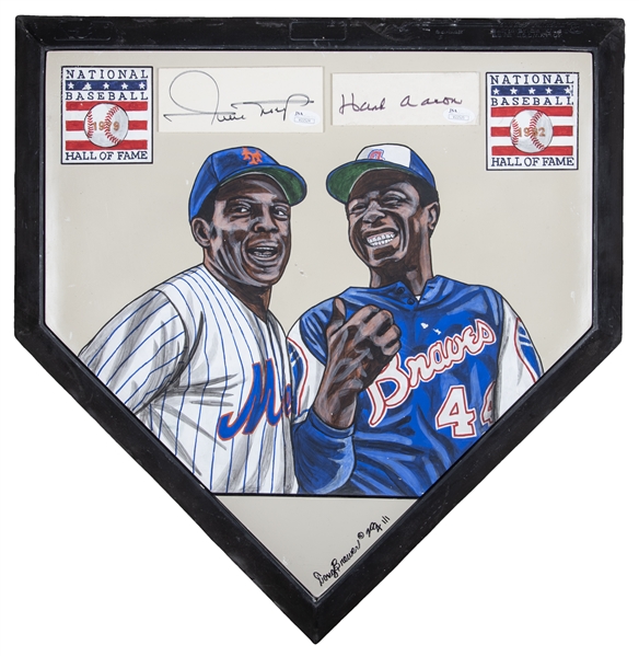 Legacy Edition Hank Aaron and Willie Mays Dual Game Used Jersey