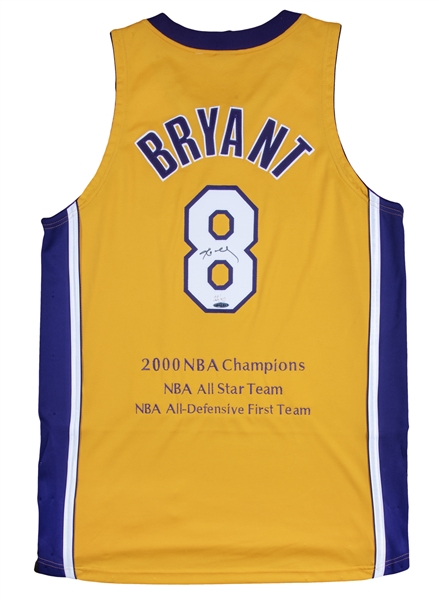 Sold at Auction: KOBE BRYANT 1999-2000 NBA FINALS GAME WORN AND SIGNED LOS  ANGELES LAKERS UNIFORM
