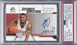 2003-04 SP Signature Edition "Authentic Signatures" #AS-LJ LeBron James Signed Rookie Card - PSA GEM MT 10/AUTO 10