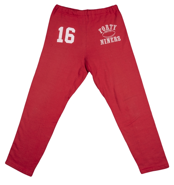 Lot Detail - 1987-90 Joe Montana Practice Used San Francisco 49ers  Sweatpants -(MEARS)