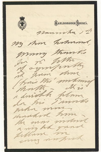Lot Detail - King Edward VII of England Handwritten and Signed Letter (JSA)