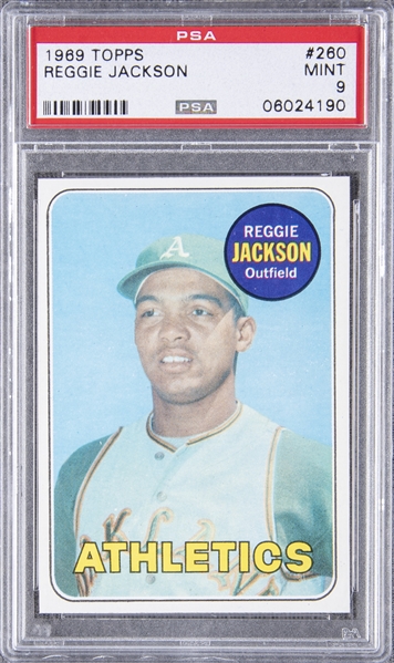Lot Detail - 1969 Topps #260 Reggie Jackson Rookie Card – PSA MINT 9