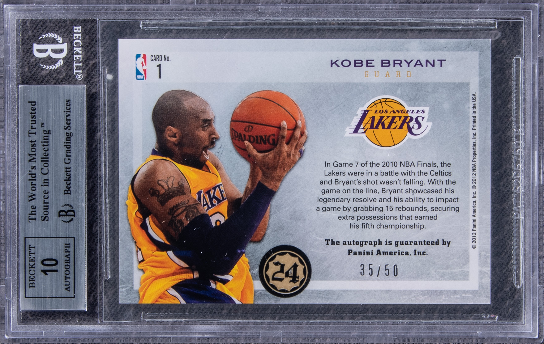 Lot Detail - 2011-12 Panini Limited Glass Cleaners Signatures #1 Kobe ...