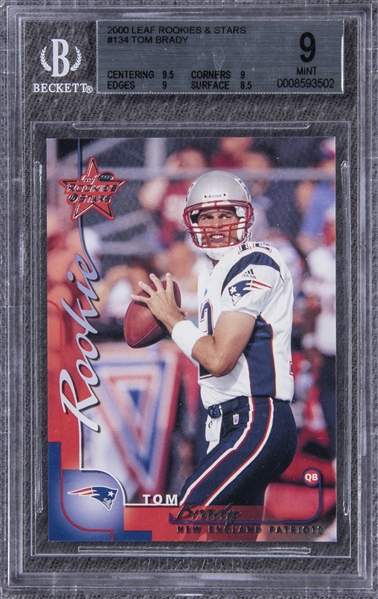Lot Detail - 2000 Leaf Rookies & Stars #134 Tom Brady Rookie Card  (#0347/1000) - BGS MINT 9