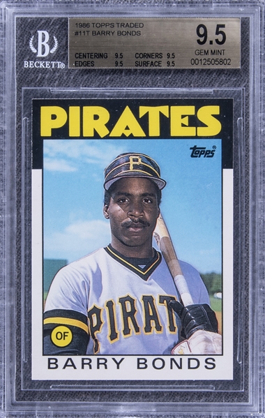 Barry Bonds Rookie Card 1986 Topps Traded #11T BGS 9 9.5 8.5 9 9.5 