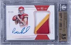 2017 Panini National Treasures Holo Silver #161 Patrick Mahomes II Signed Patch Rookie Card (#22/25) - BGS GEM MINT 9.5/BGS 10