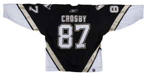 2005-06 Sidney Crosby Rookie Season Game Used & Photo Matched Pittsburgh Penguins Black Road Jersey - Photo Matched To 5 Games Including 1/2/06 Vs. The Toronto Maple Leafs (MeiGray)  