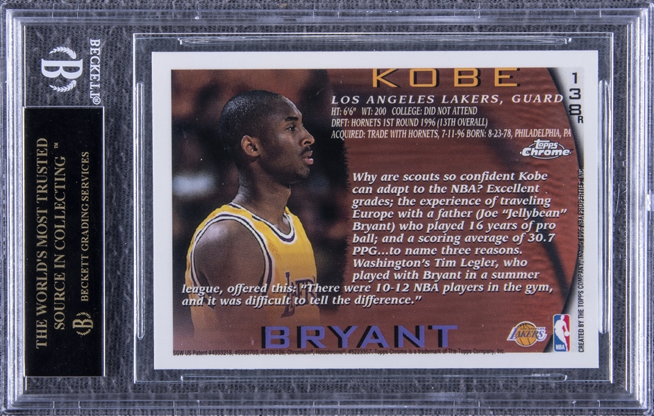 Lot Detail - 1996-97 Topps Chrome Refractors #138 Kobe Bryant 