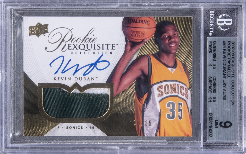 2007-08 Upper Deck Exquisite Collection #94 Kevin Durant Signed