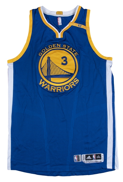 Lot Detail - 2016-17 David West NBA Finals Used Golden State Warriors Road  Jersey Used in Game 3 on 6/7/17 - Photomatched to 15 Other Games! (MeiGray)