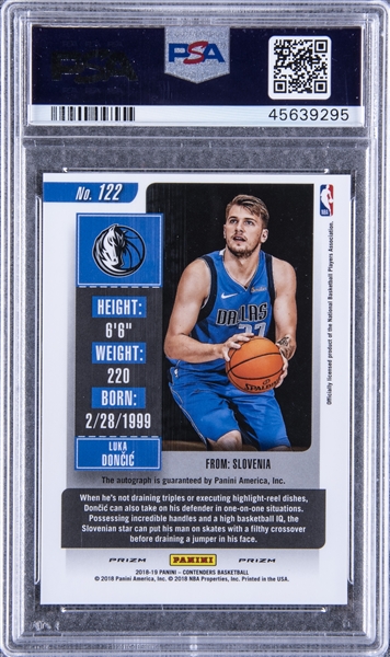 Luka Doncic Rookie Card 2018-19 Panini Contenders ROTY Contenders #4 PSA 9