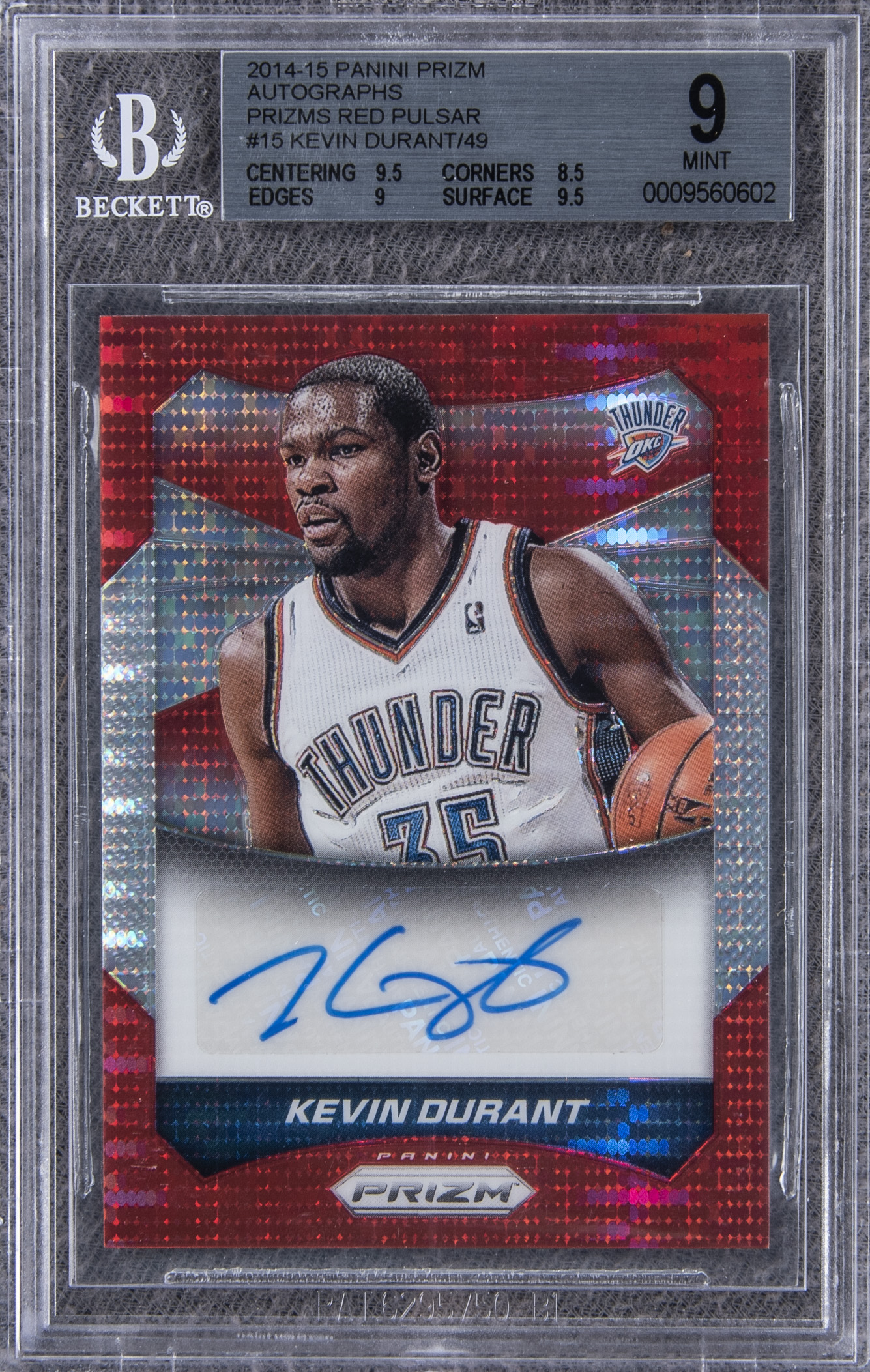 Lot Detail - 2014-15 Panini Prizm Autographs Red Pulsar #15 Kevin ...