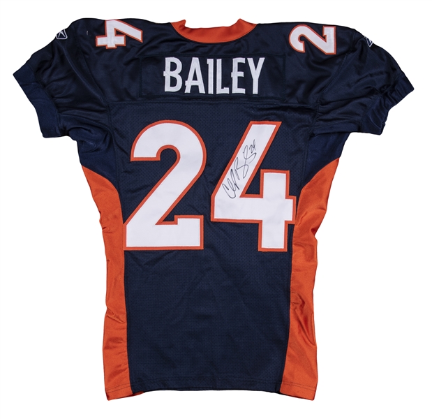 Champ Bailey Autographed Blue Pro Style Jersey Beckett W Black 4 