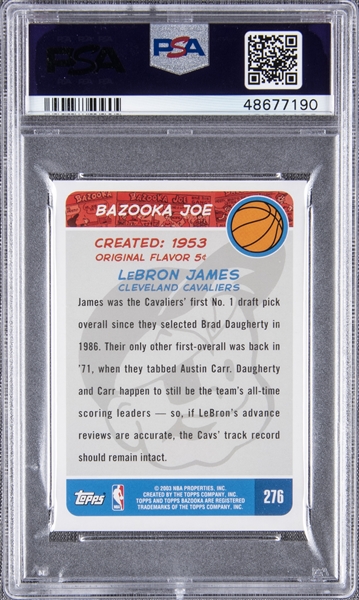 Lot Detail - 2003-04 Bazooka Mini #276 LeBron James Rookie Card