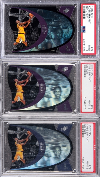 Lot Detail - 1997 Upper Deck SPx #22 Kobe Bryant Die-Cut (Lot Of 3 