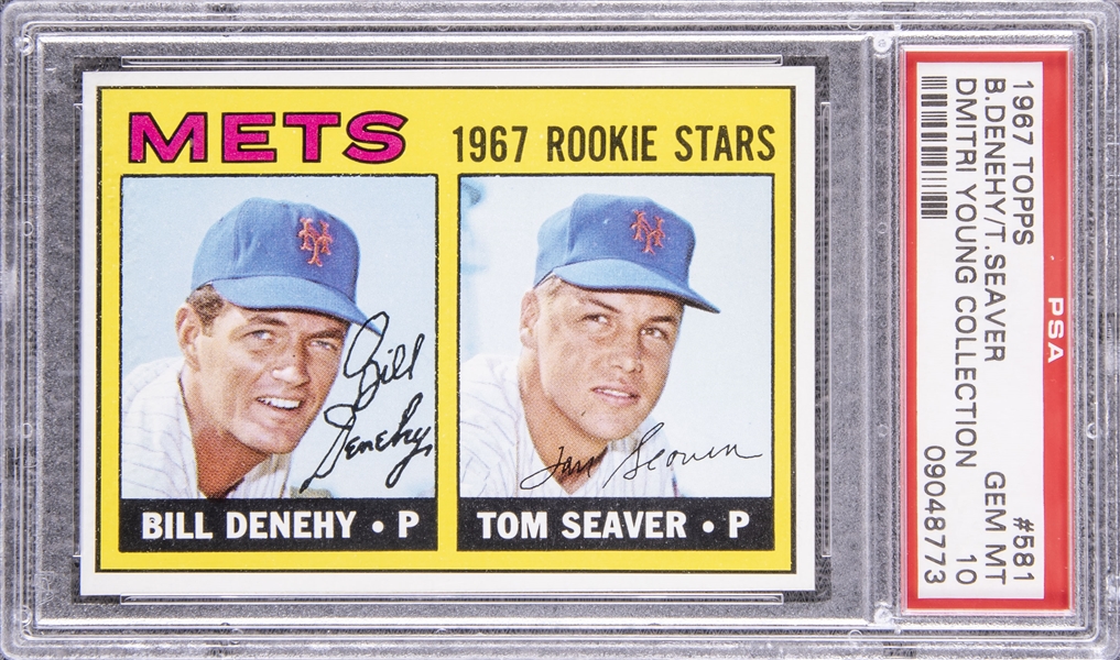 1967 Topps #581 Tom Seaver Rookie Card – Ex-Dimitri Young Collection – PSA GEM MT 10 "1 of 3!"