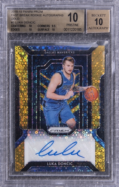 Lot Detail - 2018-19 Panini Gold Prizm Fast Break Rookie Autograph #3 Luka  Doncic Signed Rookie Card (#07/10) - BGS PRISTINE 10/BGS 10