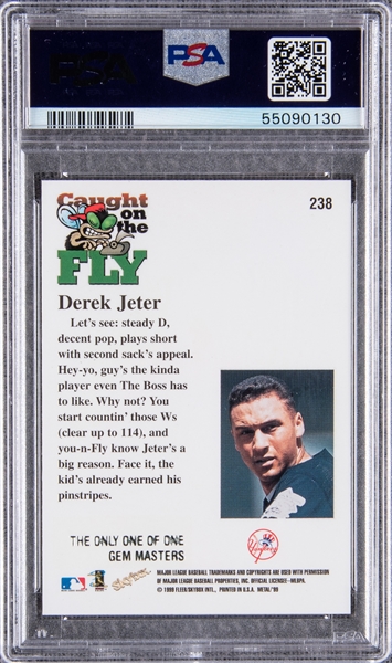 Derek Jeter Sample Promo Card 1999 Fleer Metal BGS Pristine 10/PSA Gem Mint? 