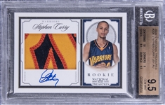 2009-10 Panini National Treasures Rookie Patch Autograph (RPA) #206 Stephen Curry Signed Patch Rookie Card (#28/99) - BGS GEM MINT 9.5/BGS 9