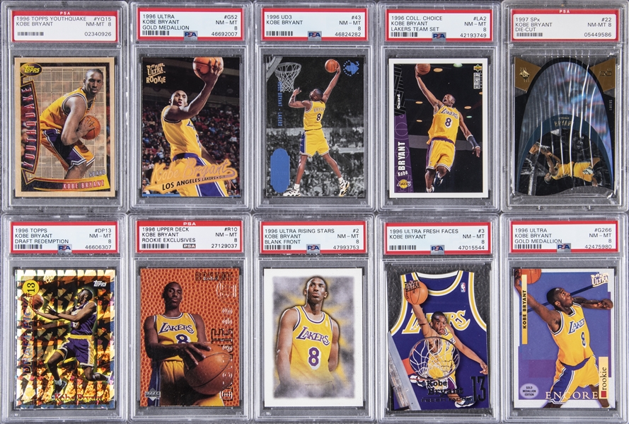 Lot Detail - 1996/97 Assorted Brands Kobe Bryant Rookie Cards PSA 