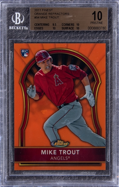 Lot Detail - 2011 Topps Finest (Orange Refractor) #94 Mike Trout 