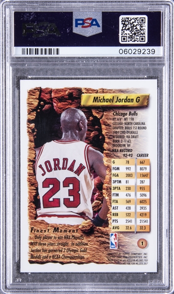 Lot Detail - 1993-94 Finest Refractor #1 Michael Jordan - PSA GEM 