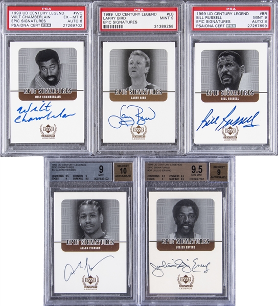 Lot Detail - 1999/00 UD Century Legends Epic Signatures Basketball Signed  Graded Complete Set (31) - Including Wilt Chamberlain, Bill Russell and  Larry Bird!