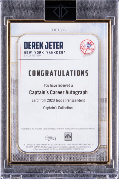 2020 Topps Transcendent Captain's Collection Derek Jeter 