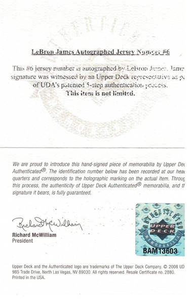 LeBron James Framed Jersey Signed UDA COA Autographed C