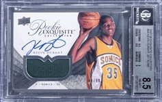 2007-08 UD "Exquisite Collection" #94 Kevin Durant Signed Patch Rookie Card (#49/99) - BGS NM-MT+ 8.5/BGS 10