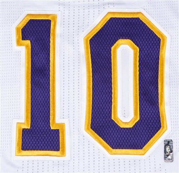 Lot Detail - 2013-14 Steve Nash Game Used Los Angeles Lakers #10 Home Jersey  Photo Matched to Games on 11/3/13, 11/10/13, & 2/9/14 - Final Season!  (MeiGray)