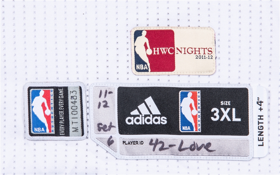 Lot Detail - 2012 Kevin Love Game Used Minnesota Timberwolves #42 Throwback  Jersey Photo Matched To 3/30/12 - Double-Double Game! (22 Points & 11  Rebounds) (MeiGray & Timberwolves COA)
